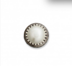 Drindlknopf mit Wachsperle- altsilber