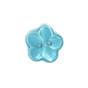 Knopf "Blume" blau